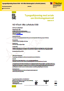 Typegodkjenning Brann EI30 - ND Villa Sidehengslet Luftefelt (isolert)