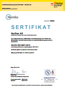 Kvalitetsledelsessystem ISO 9001 - NorDan AS